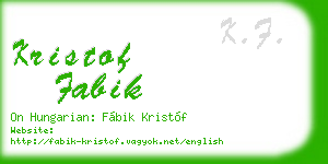 kristof fabik business card
