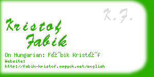 kristof fabik business card